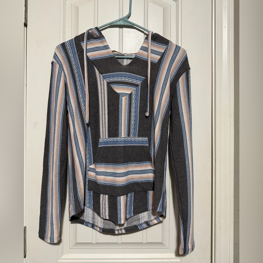 Striped Hoodie with Front Pocket